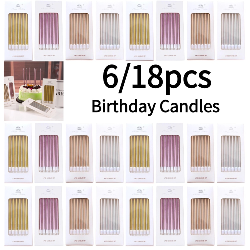 Candle Supply - 6/18 pçs metal ouro prata velas